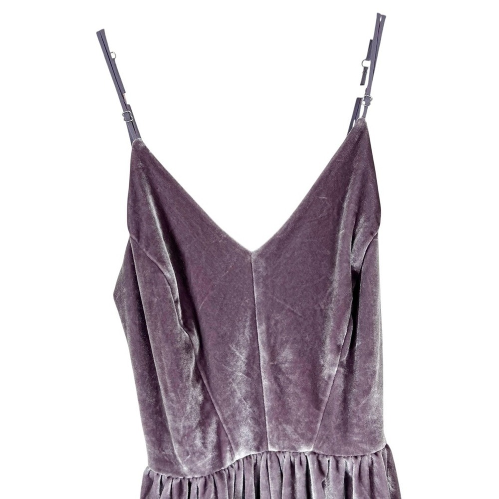 Silence + Noise Coquette Velvet Romper Mauve Pink Fit and Flare Romantic Size S - Picture 3 of 6